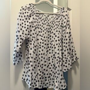 Counterparts White and Black Polka Dot Blouse